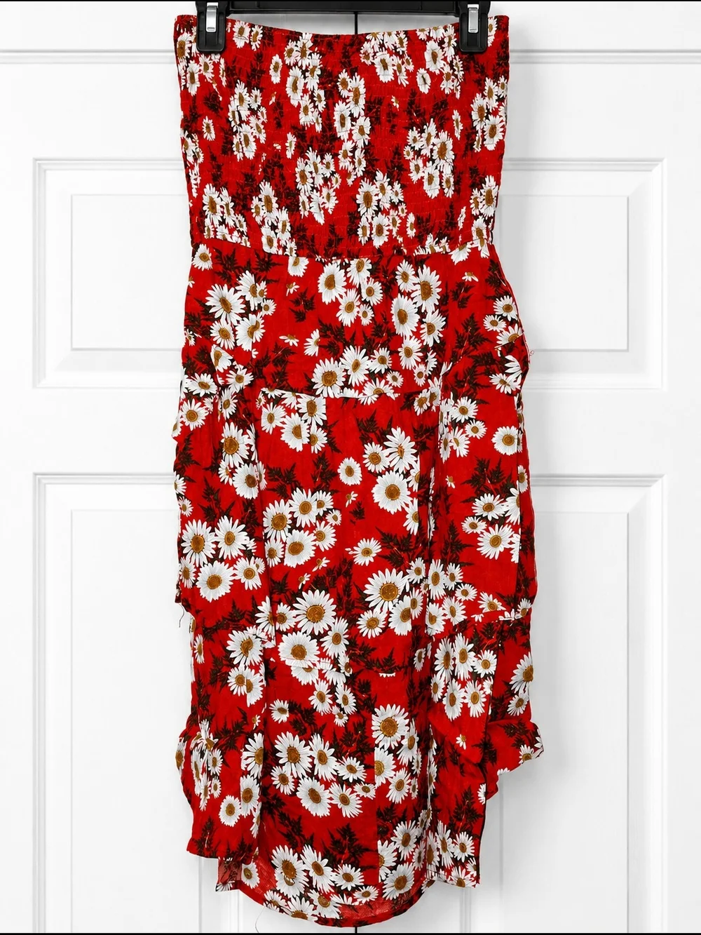 Hayden Red Floral Daisy Strapless Sundress Size Small